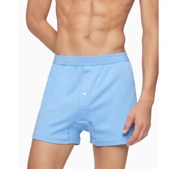 NWT! NEW! Calvin Klein Boxer Men's 3-Pack Classics Knit Boxers Underwear -Blue - Picture 2 of 6